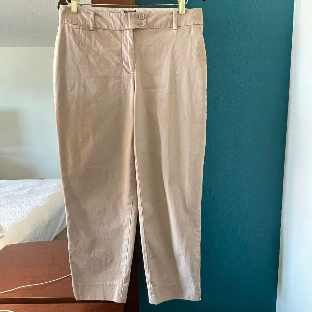 Talbots The Perfect Crop Curvy Pants Size 6 Beige Khaki Chino Cotton Trousers - Picture 2 of 7